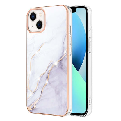 جراب هاتف IMD TPU مقاوم للصدمات بنمط رخامي مطلي بالكهرباء، مزدوج الجوانب، مناسب لأجهزة iPhone 14 وiPhone 14 Pro وiPhone 14 Plus وiPhone 14 Pro Max