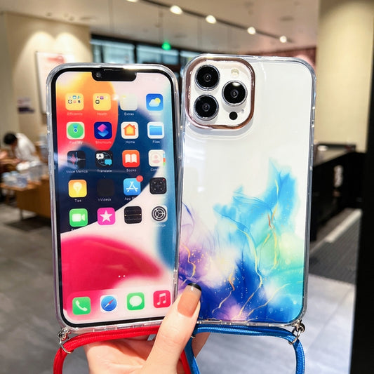 Gold Halo Marble Pattern Lanyard Phone Case, For iPhone 14, For iPhone 14 Plus, For iPhone 14 Pro, For iPhone 14 Pro Max, For iPhone 13, For iPhone 13 Pro, For iPhone 13 Pro Max, For iPhone 12, For iPhone 12 Pro, For iPhone 12 Pro Max, For iPhone 11���...