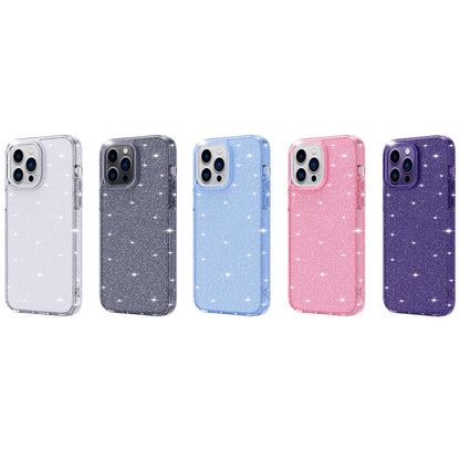 Crystal Clear Glitter Airbag Phone Case, For iPhone 14, For iPhone 14 Plus, For iPhone 14 Pro, For iPhone 14 Pro Max