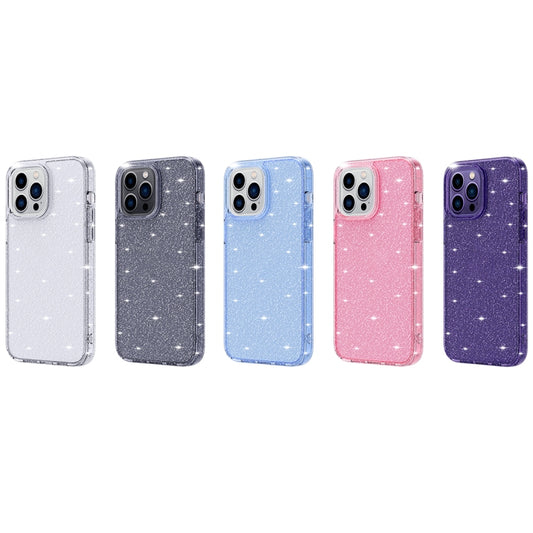 Crystal Clear Glitter Airbag Phone Case, For iPhone 14, For iPhone 14 Plus, For iPhone 14 Pro, For iPhone 14 Pro Max