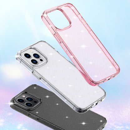 Crystal Clear Glitter Airbag Phone Case, For iPhone 14, For iPhone 14 Plus, For iPhone 14 Pro, For iPhone 14 Pro Max