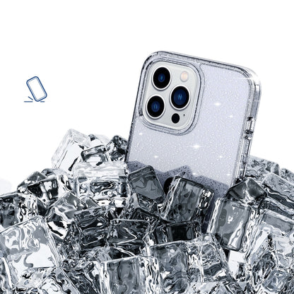 Crystal Clear Glitter Airbag Phone Case, For iPhone 14, For iPhone 14 Plus, For iPhone 14 Pro, For iPhone 14 Pro Max