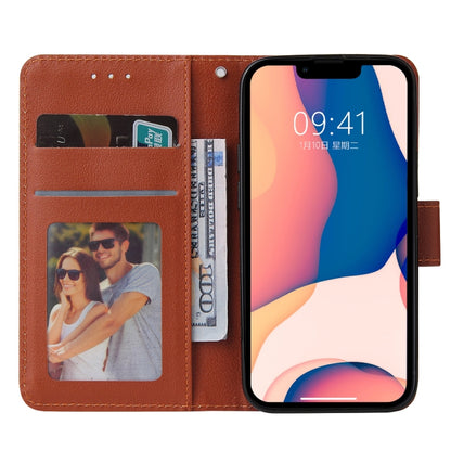 جراب جلدي متعدد الوظائف قابل للطي أفقيًا مع ثلاث فتحات للبطاقات، لهاتف iPhone 14، وiPhone 14 Plus، وiPhone 14 Pro، وiPhone 14 Pro Max
