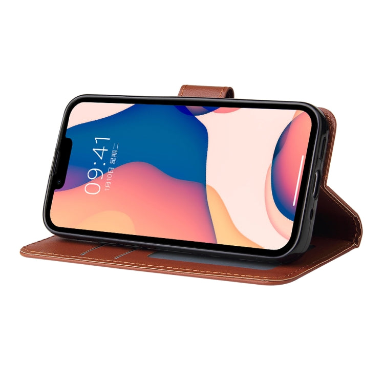 جراب جلدي متعدد الوظائف قابل للطي أفقيًا مع ثلاث فتحات للبطاقات، لهاتف iPhone 14، وiPhone 14 Plus، وiPhone 14 Pro، وiPhone 14 Pro Max