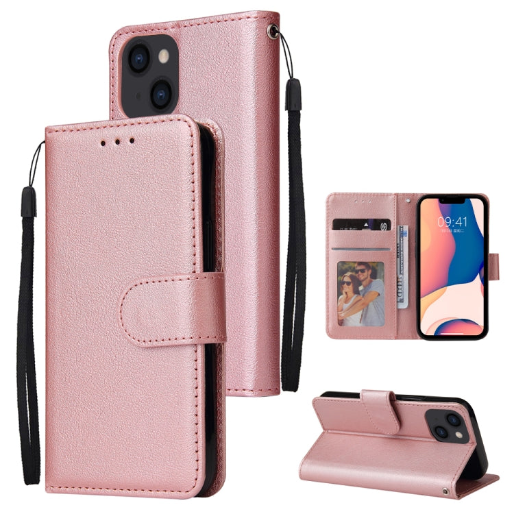جراب جلدي متعدد الوظائف قابل للطي أفقيًا مع ثلاث فتحات للبطاقات، لهاتف iPhone 14، وiPhone 14 Plus، وiPhone 14 Pro، وiPhone 14 Pro Max