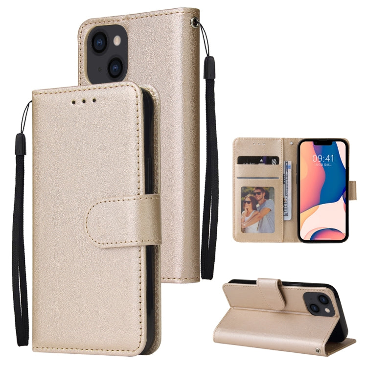 جراب جلدي متعدد الوظائف قابل للطي أفقيًا مع ثلاث فتحات للبطاقات، لهاتف iPhone 14، وiPhone 14 Plus، وiPhone 14 Pro، وiPhone 14 Pro Max