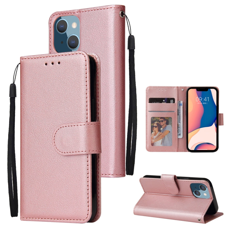 جراب جلدي متعدد الوظائف قابل للطي أفقيًا مع ثلاث فتحات للبطاقات، لهاتف iPhone 14، وiPhone 14 Plus، وiPhone 14 Pro، وiPhone 14 Pro Max