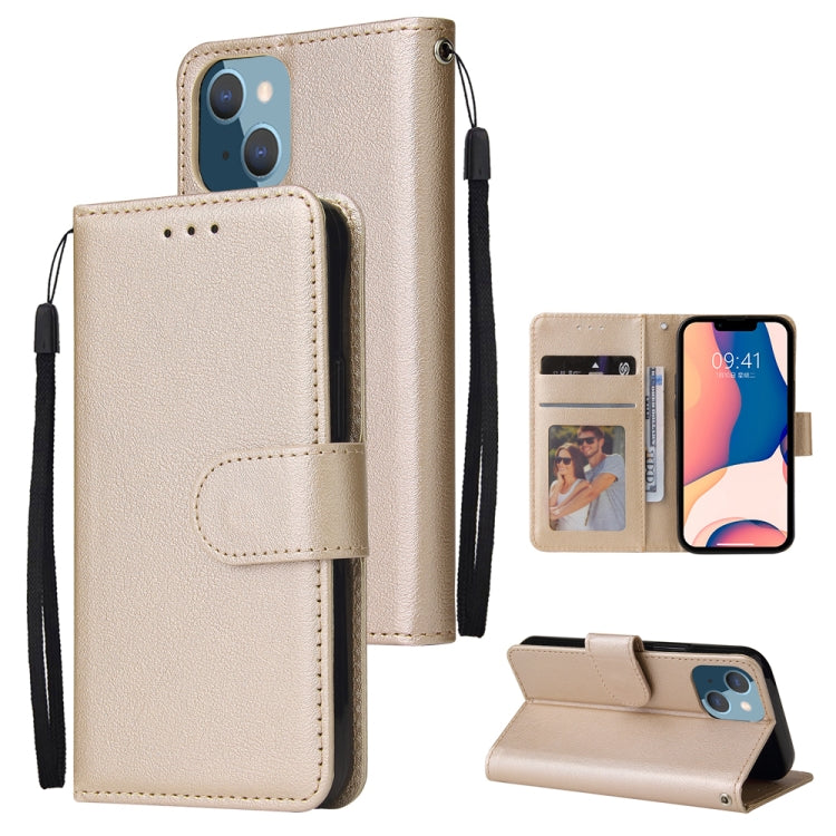 جراب جلدي متعدد الوظائف قابل للطي أفقيًا مع ثلاث فتحات للبطاقات، لهاتف iPhone 14، وiPhone 14 Plus، وiPhone 14 Pro، وiPhone 14 Pro Max
