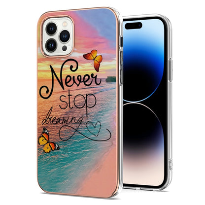 جراب IMD TPU مقاوم للصدمات بنمط طلاء كهربائي، مناسب لأجهزة iPhone 14 وiPhone 14 Plus وiPhone 14 Pro وiPhone 14 Pro Max