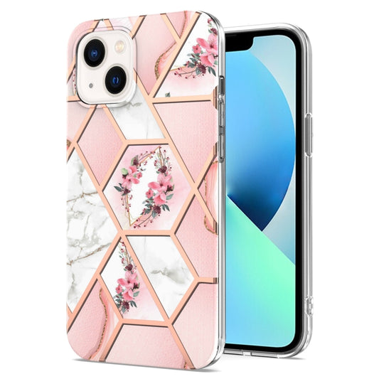جراب TPU مقاوم للصدمات بنمط زهرة رخامية مطلية بالكهرباء، مناسب لأجهزة iPhone 14 وiPhone 14 Plus وiPhone 14 Pro وiPhone 14 Pro Max
