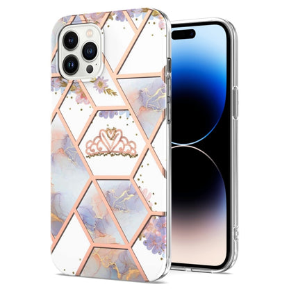 جراب TPU مقاوم للصدمات بنمط زهرة رخامية مطلية بالكهرباء، مناسب لأجهزة iPhone 14 وiPhone 14 Plus وiPhone 14 Pro وiPhone 14 Pro Max
