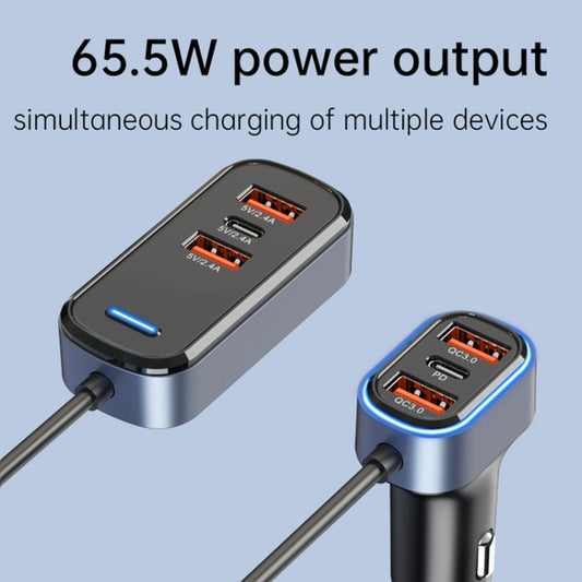 شاحن سيارة SC05 65.5 واط 6 في 1 PD / QC3.0 سريع الشحن، SC05