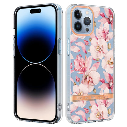 جراب هاتف IMD TPU بسلسلة زهور ونباتات، مناسب لأجهزة iPhone 14 وiPhone 14 Plus وiPhone 14 Pro وiPhone 14 Pro Max