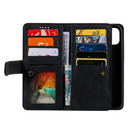 9 Card Slots Zipper Bag Leather Case, For iPhone 14 Pro Max, For iPhone 14 Pro, For iPhone 14, For iPhone 14 Plus