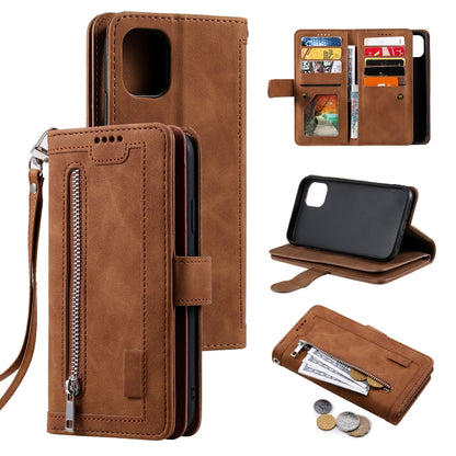 9 Card Slots Zipper Bag Leather Case, For iPhone 14 Pro Max, For iPhone 14 Pro, For iPhone 14, For iPhone 14 Plus
