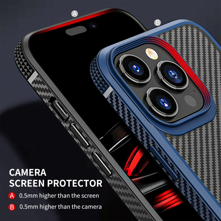 جراب هاتف iPAKY الواقي من ألياف الكربون المقاوم للصدمات من البولي كربونات + TPU، لهاتف iPhone 14 Pro Max، وiPhone 14 Pro، وiPhone 14 Plus، وiPhone 14