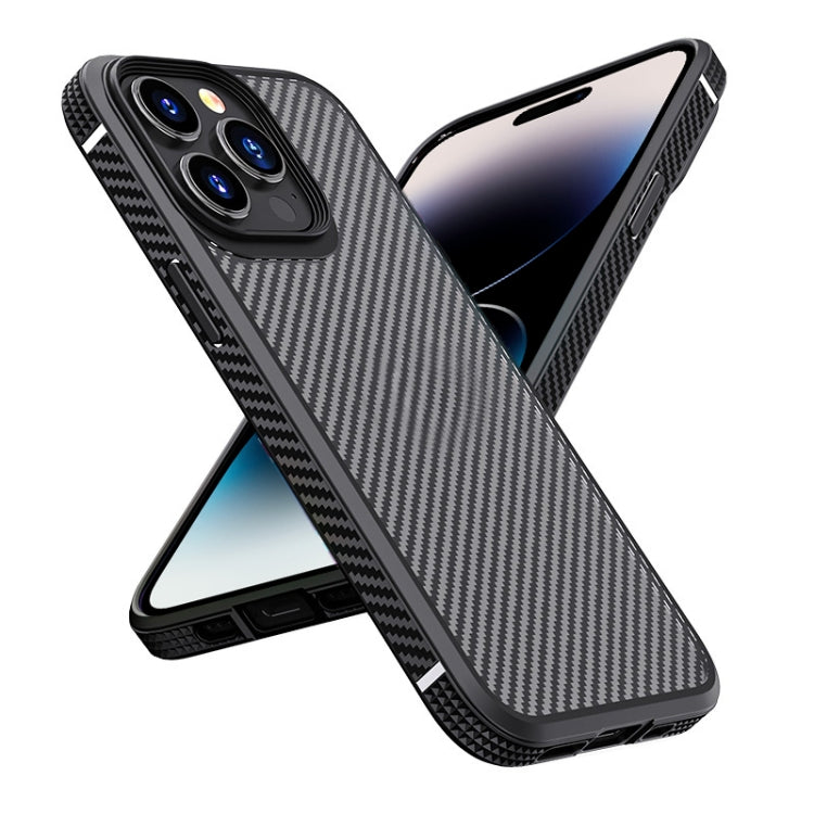 جراب هاتف iPAKY الواقي من ألياف الكربون المقاوم للصدمات من البولي كربونات + TPU، لهاتف iPhone 14 Pro Max، وiPhone 14 Pro، وiPhone 14 Plus، وiPhone 14