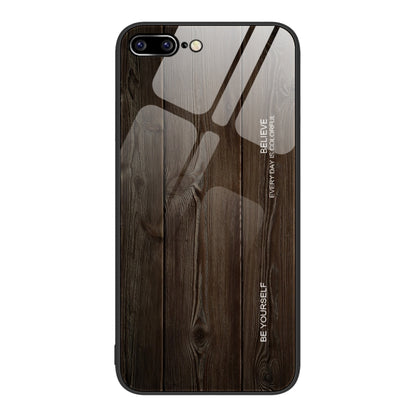 جراب حماية زجاجي بنقشة الخشب، مناسب لأجهزة iPhone 7 Plus وiPhone 11 وiPhone 14 Plus وiPhone 14 Pro وiPhone 14