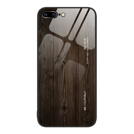 جراب حماية زجاجي بنقشة الخشب، مناسب لأجهزة iPhone 7 Plus وiPhone 11 وiPhone 14 Plus وiPhone 14 Pro وiPhone 14