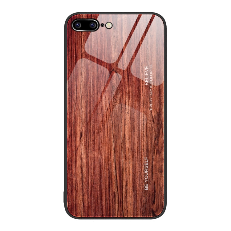 جراب حماية زجاجي بنقشة الخشب، مناسب لأجهزة iPhone 7 Plus وiPhone 11 وiPhone 14 Plus وiPhone 14 Pro وiPhone 14