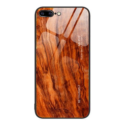 جراب حماية زجاجي بنقشة الخشب، مناسب لأجهزة iPhone 7 Plus وiPhone 11 وiPhone 14 Plus وiPhone 14 Pro وiPhone 14