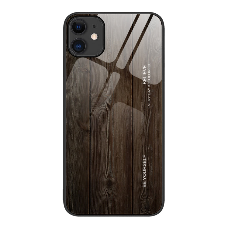 جراب حماية زجاجي بنقشة الخشب، مناسب لأجهزة iPhone 7 Plus وiPhone 11 وiPhone 14 Plus وiPhone 14 Pro وiPhone 14