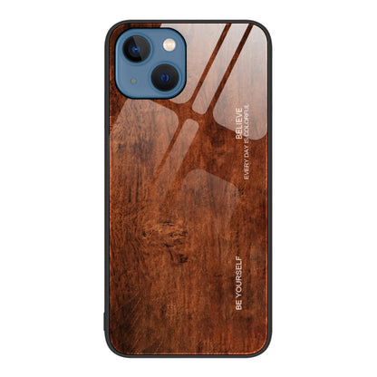 جراب حماية زجاجي بنقشة الخشب، مناسب لأجهزة iPhone 7 Plus وiPhone 11 وiPhone 14 Plus وiPhone 14 Pro وiPhone 14