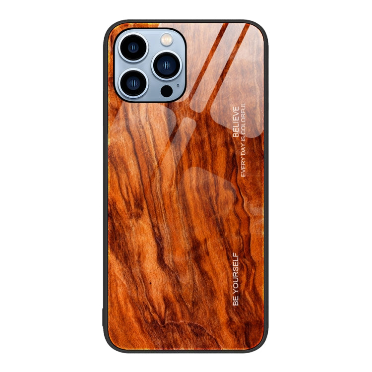 جراب حماية زجاجي بنقشة الخشب، مناسب لأجهزة iPhone 7 Plus وiPhone 11 وiPhone 14 Plus وiPhone 14 Pro وiPhone 14