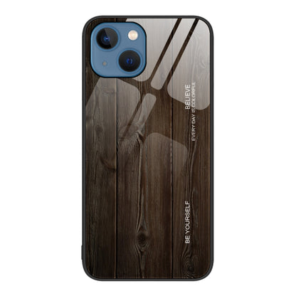 جراب حماية زجاجي بنقشة الخشب، مناسب لأجهزة iPhone 7 Plus وiPhone 11 وiPhone 14 Plus وiPhone 14 Pro وiPhone 14