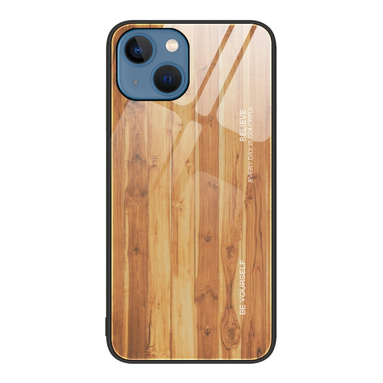 جراب حماية زجاجي بنقشة الخشب، مناسب لأجهزة iPhone 7 Plus وiPhone 11 وiPhone 14 Plus وiPhone 14 Pro وiPhone 14