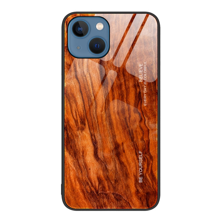 جراب حماية زجاجي بنقشة الخشب، مناسب لأجهزة iPhone 7 Plus وiPhone 11 وiPhone 14 Plus وiPhone 14 Pro وiPhone 14