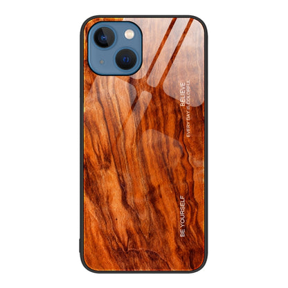 جراب حماية زجاجي بنقشة الخشب، مناسب لأجهزة iPhone 7 Plus وiPhone 11 وiPhone 14 Plus وiPhone 14 Pro وiPhone 14