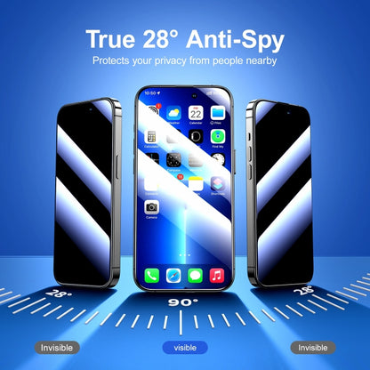JOYROOM 2.5D Screen Printing Full Screen Black Edge Privacy Tempered Glass Film, For iPhone 14 Plus, For iPhone 14 Pro, For iPhone 14 Pro Max