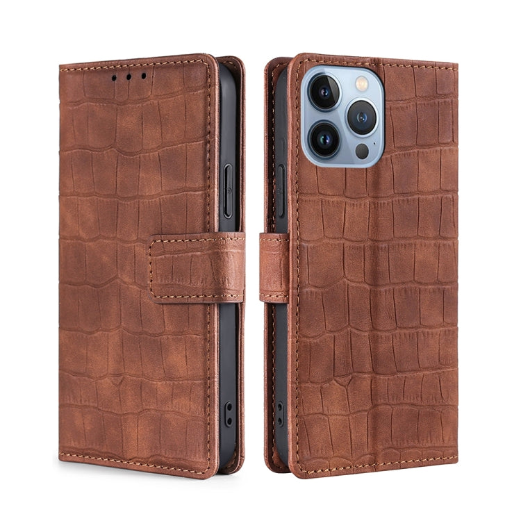 Skin Feel Crocodile Magnetic Clasp Leather Phone Case, For iPhone 14, For iPhone 14 Plus, For iPhone 14 Pro, For iPhone 14 Pro Max
