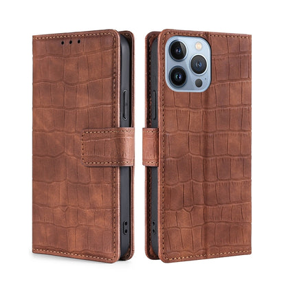 Skin Feel Crocodile Magnetic Clasp Leather Phone Case, For iPhone 14, For iPhone 14 Plus, For iPhone 14 Pro, For iPhone 14 Pro Max