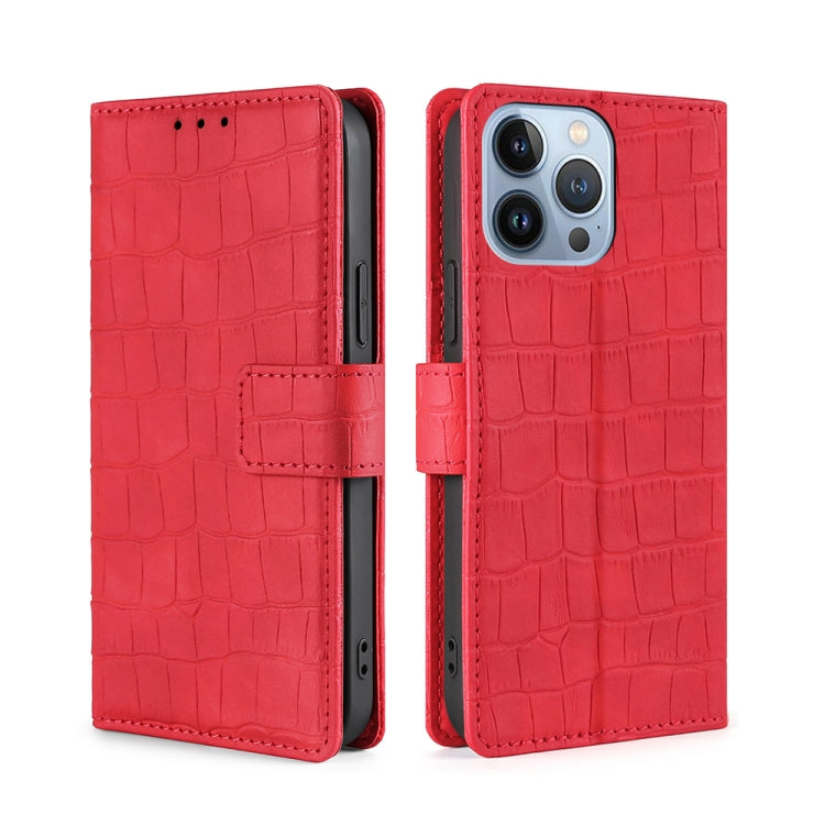 Skin Feel Crocodile Magnetic Clasp Leather Phone Case, For iPhone 14, For iPhone 14 Plus, For iPhone 14 Pro, For iPhone 14 Pro Max