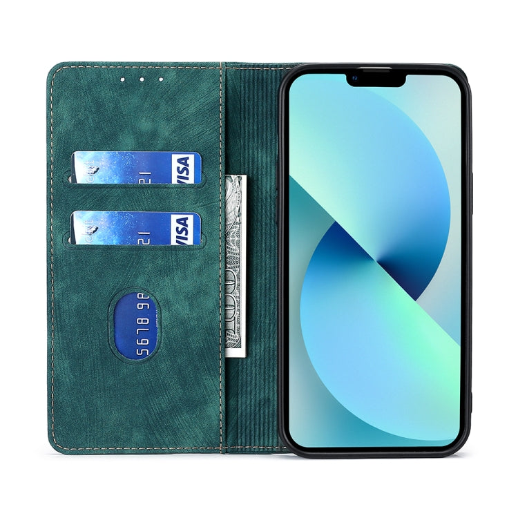 RFID Anti-theft Brush Magnetic Leather Phone Case, For iPhone 14, For iPhone 14 Plus, For iPhone 14 Pro, For iPhone 14 Pro Max