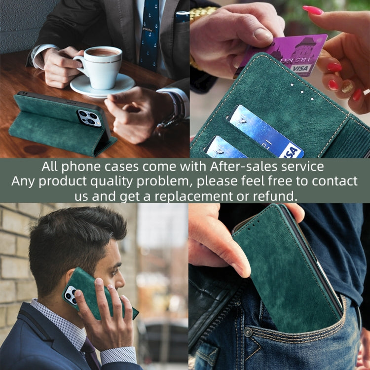 RFID Anti-theft Brush Magnetic Leather Phone Case, For iPhone 14, For iPhone 14 Plus, For iPhone 14 Pro, For iPhone 14 Pro Max
