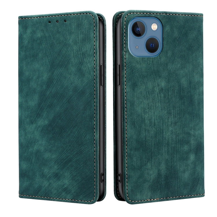RFID Anti-theft Brush Magnetic Leather Phone Case, For iPhone 14, For iPhone 14 Plus, For iPhone 14 Pro, For iPhone 14 Pro Max