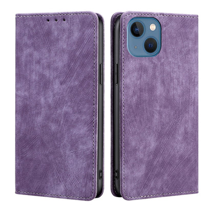 RFID Anti-theft Brush Magnetic Leather Phone Case, For iPhone 14, For iPhone 14 Plus, For iPhone 14 Pro, For iPhone 14 Pro Max