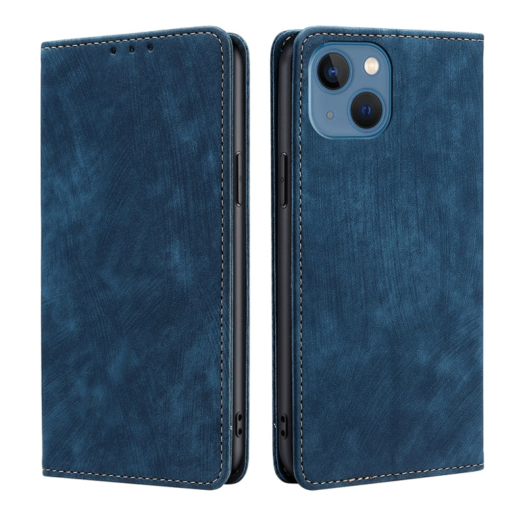 RFID Anti-theft Brush Magnetic Leather Phone Case, For iPhone 14, For iPhone 14 Plus, For iPhone 14 Pro, For iPhone 14 Pro Max