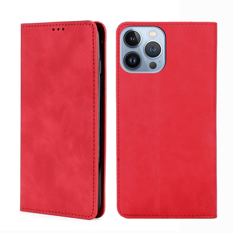 Skin Feel Magnetic Leather Phone Case, For iPhone 14, For iPhone 14 Plus, For iPhone 14 Pro, For iPhone 14 Pro Max