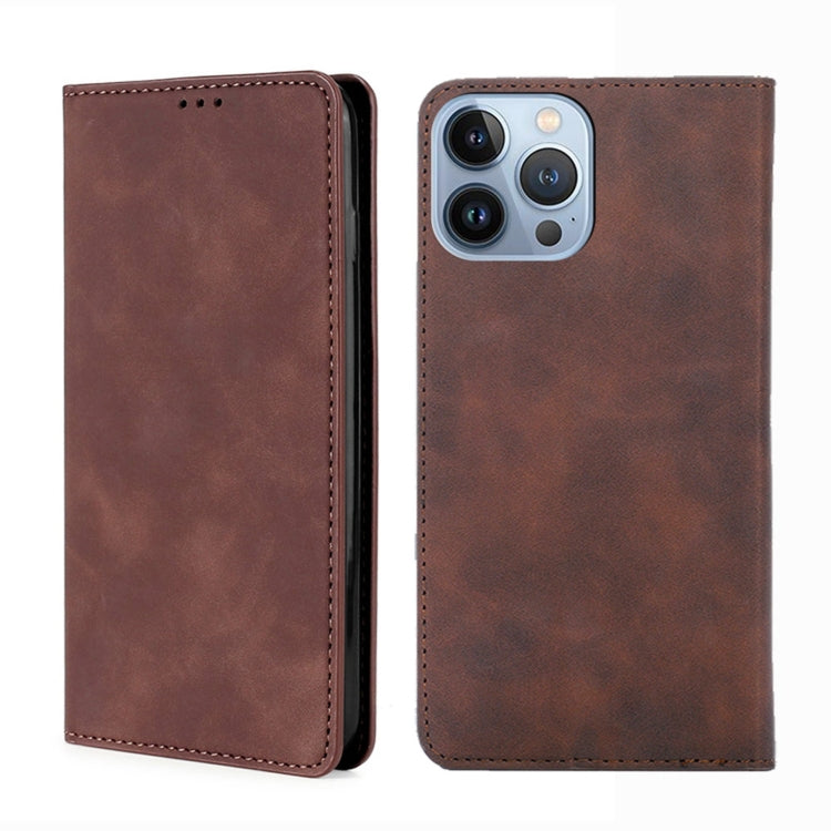Skin Feel Magnetic Leather Phone Case, For iPhone 14, For iPhone 14 Plus, For iPhone 14 Pro, For iPhone 14 Pro Max