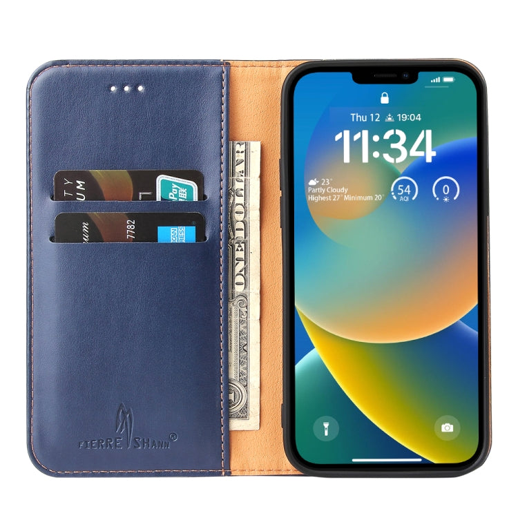 جراب هاتف من الجلد الطبيعي من Fierre Shann مصنوع من مادة البولي يوريثان، مناسب لأجهزة iPhone 14 وiPhone 14 Plus وiPhone 14 Pro وiPhone 14 Pro Max