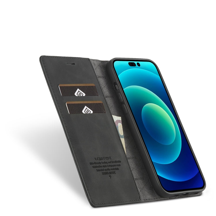 LC.IMEEKE جراب هاتف جلدي مغناطيسي قوي مع حامل وفتحات للبطاقات ومحفظة، لهاتف iPhone 14 Pro Max، وiPhone 14 Pro، وiPhone 14 Plus، وiPhone 14