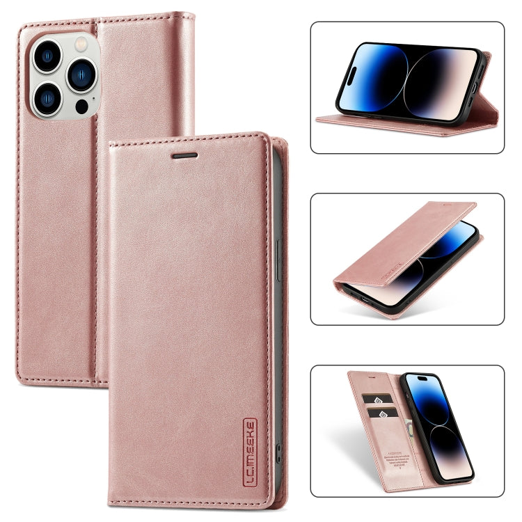 LC.IMEEKE جراب هاتف جلدي مغناطيسي قوي مع حامل وفتحات للبطاقات ومحفظة، لهاتف iPhone 14 Pro Max، وiPhone 14 Pro، وiPhone 14 Plus، وiPhone 14
