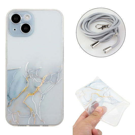 جراب واقٍ مقاوم للصدمات من مادة TPU بنمط رخامي مجوف مع حبل لحزام الرقبة، لهاتف iPhone 14، وiPhone 14 Plus، وiPhone 14 Pro، وiPhone 14 Pro Max، وiPhone 14 Max