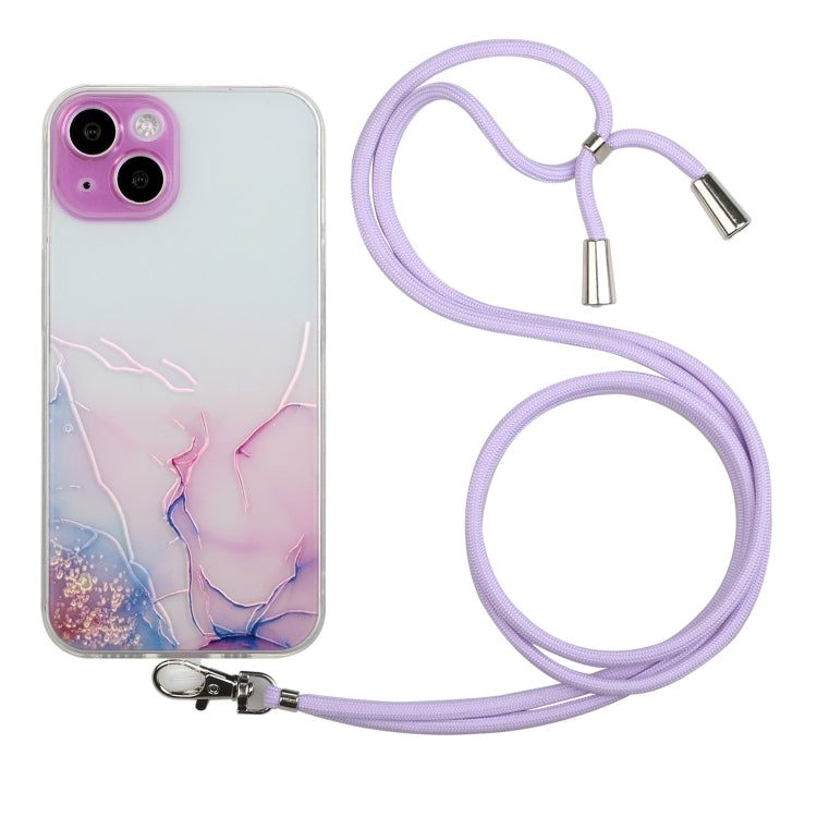 جراب واقٍ مقاوم للصدمات من مادة TPU بنمط رخامي مجوف مع حبل لحزام الرقبة، لهاتف iPhone 14، وiPhone 14 Plus، وiPhone 14 Pro، وiPhone 14 Pro Max، وiPhone 14 Max