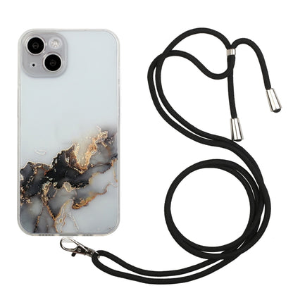 جراب واقٍ مقاوم للصدمات من مادة TPU بنمط رخامي مجوف مع حبل لحزام الرقبة، لهاتف iPhone 14، وiPhone 14 Plus، وiPhone 14 Pro، وiPhone 14 Pro Max، وiPhone 14 Max