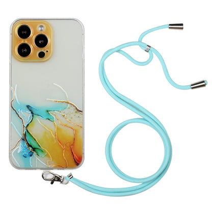 جراب واقٍ مقاوم للصدمات من مادة TPU بنمط رخامي مجوف مع حبل لحزام الرقبة، لهاتف iPhone 14، وiPhone 14 Plus، وiPhone 14 Pro، وiPhone 14 Pro Max، وiPhone 14 Max